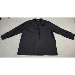 JRT Blazer Shacket Linen Blend Black Size Large